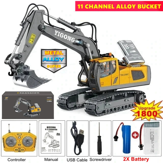 4WD RC Excavator Dump Truck Bulldozer Toy – Construction Vehicle