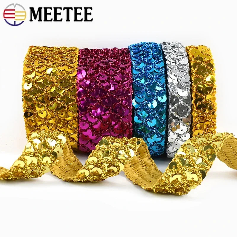 2–10M Sequin Ribbon Lace Trim – DIY Sewing & Wedding Decor