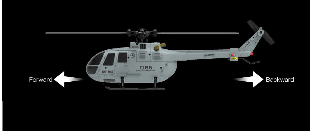 C186 RC Helicopter 2.4G 4CH BO105 with 6-Axis Gyro