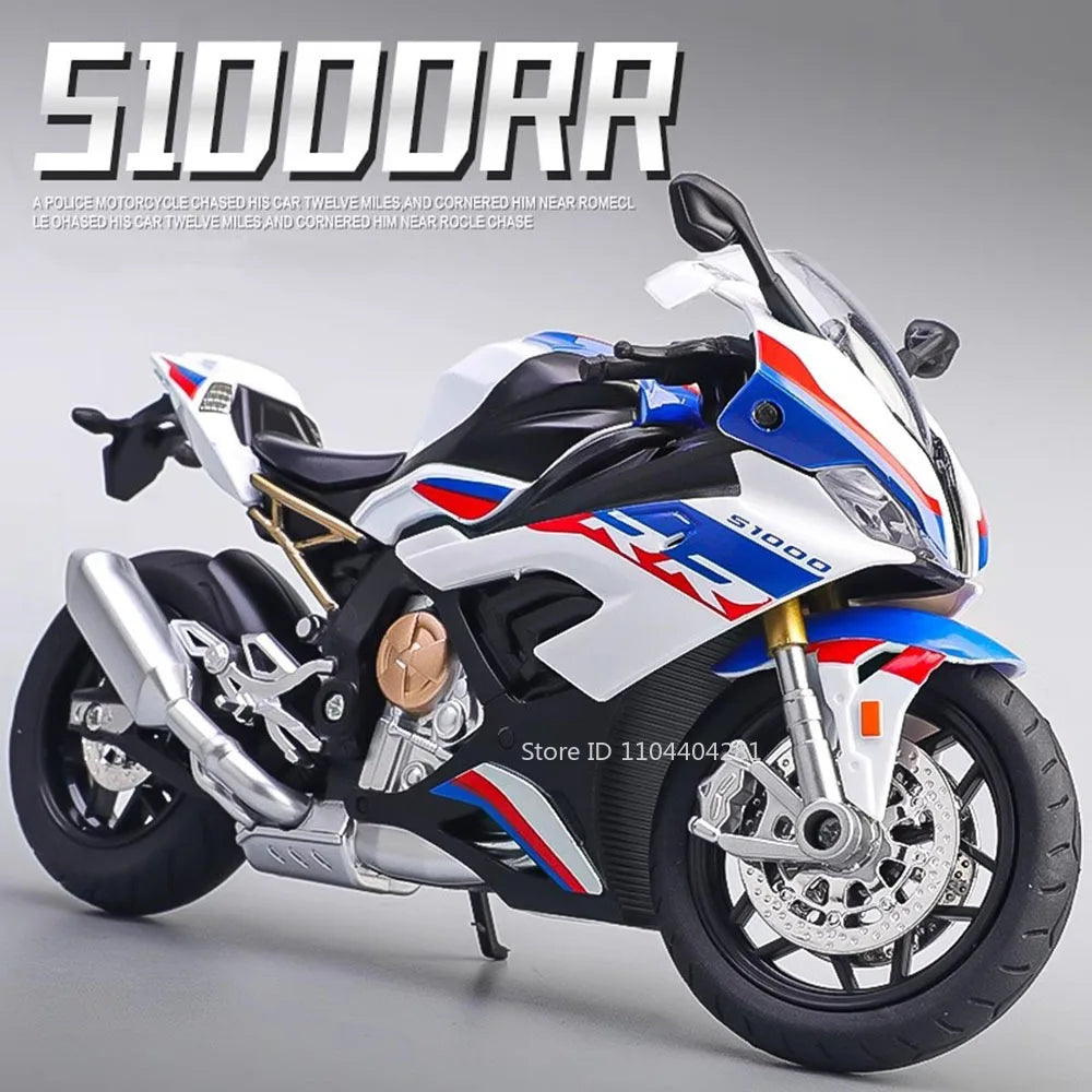 1:12 Kawasaki 400 H2R S1000RR Diecast Motorcycle Toy – Steering Front Wheel & Lights
