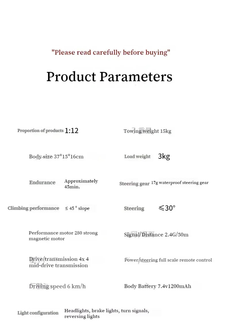 MN82/MN82S 1/12 RC Car 4x4 Off-Road Crawler – Toyota Style