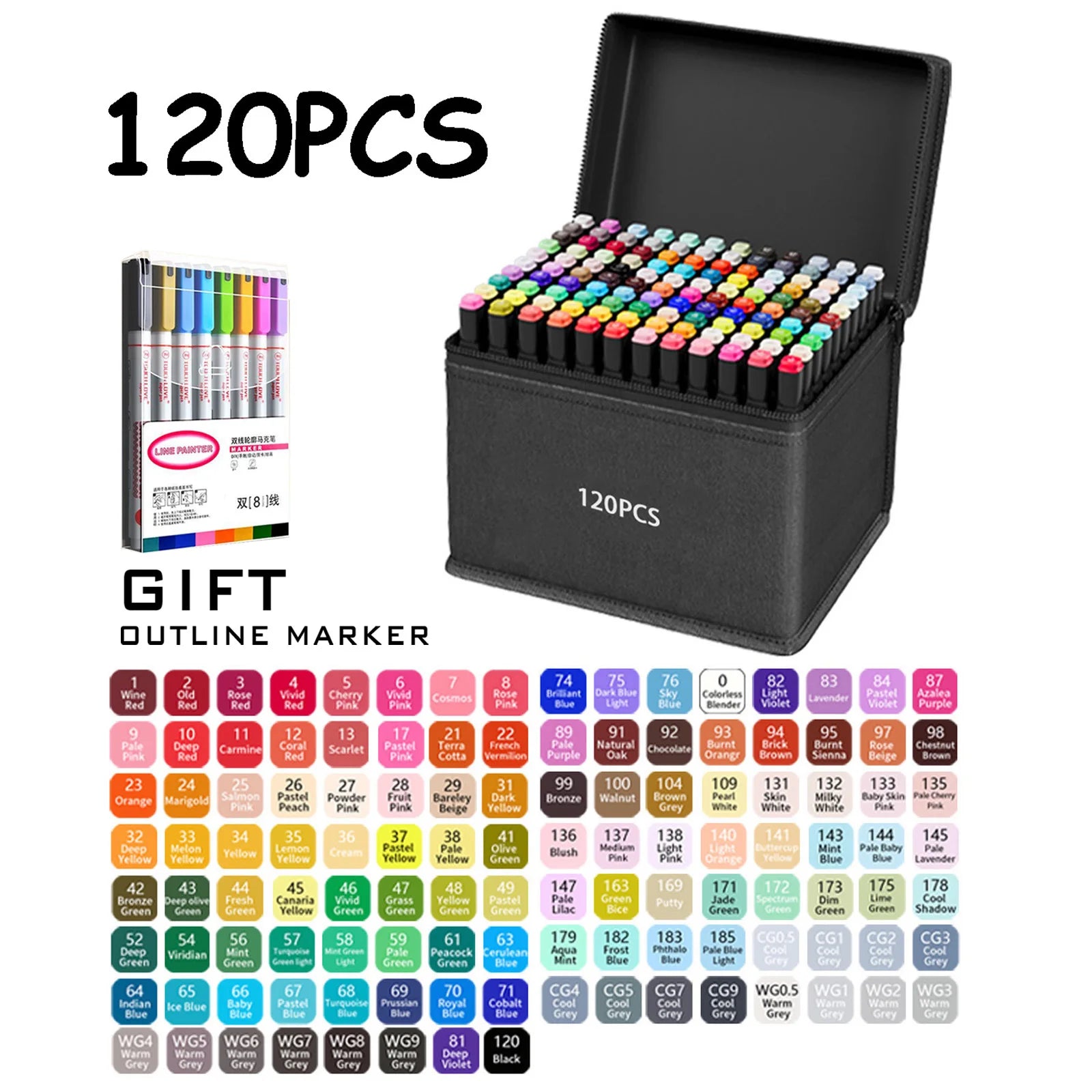 Double Tip Permanent Art Marker Pens – 24–168 Colors