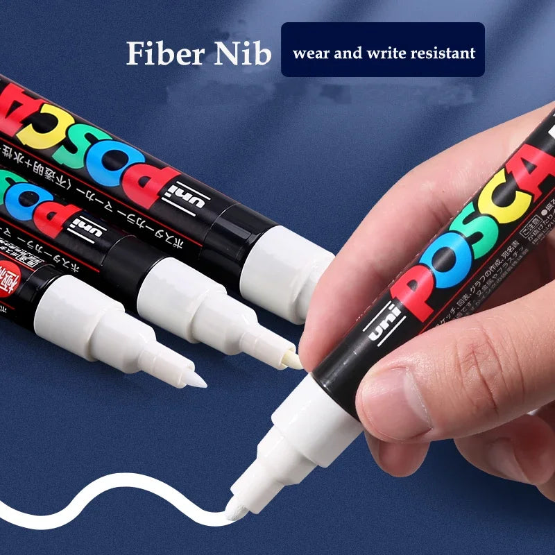 UNI POSCA Acrylic Paint Marker Set – PC-1M/3M/5M Quick-Dry Permanent Pens for Art, Graffiti & Crafts