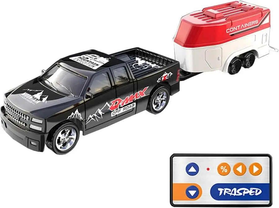 1/64 Mini RC Car 4x4 Alloy Racing Truck with Lights