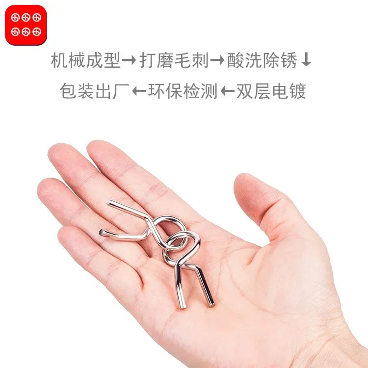 8-Piece Metal Montessori Brain Teaser Set – Wire Puzzle Game for Kids & Adults