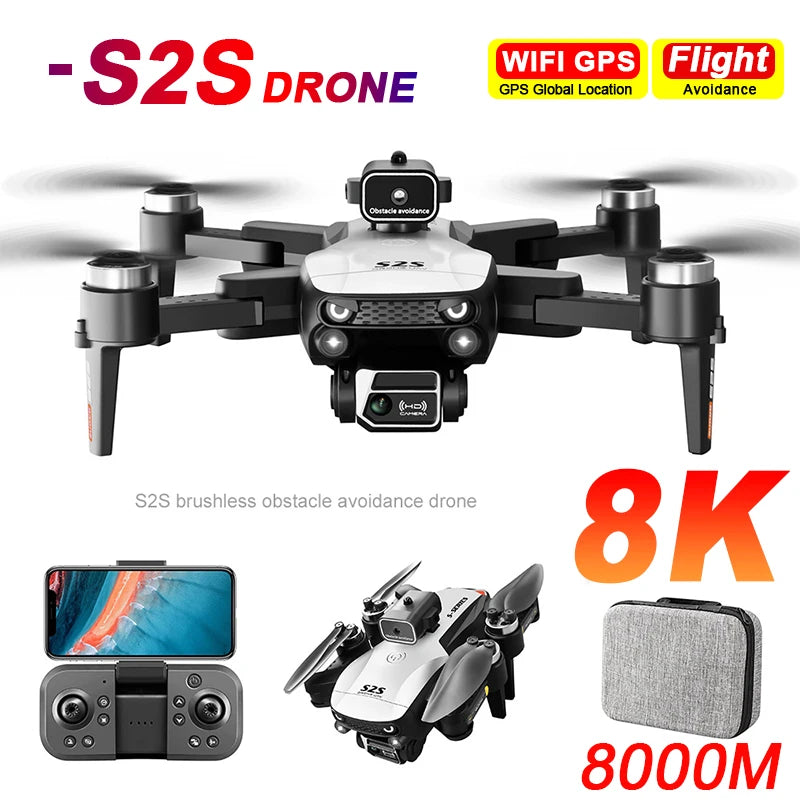 S2S Mini Drone 4K/8K HD Camera Foldable Quadcopter with Obstacle Avoidance