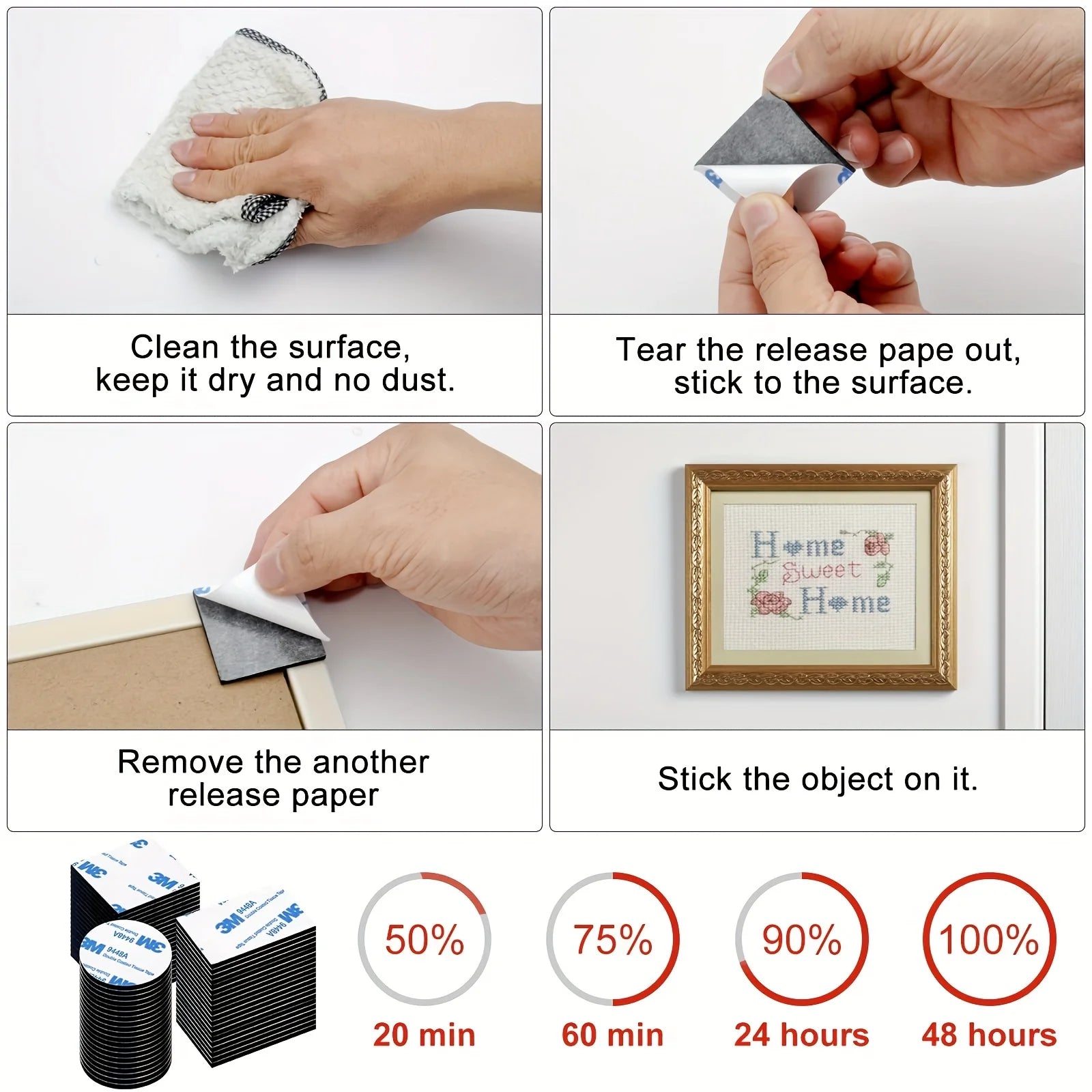 30pcs Double-Sided Wall Tape – Multipurpose Strong Adhesive Strips