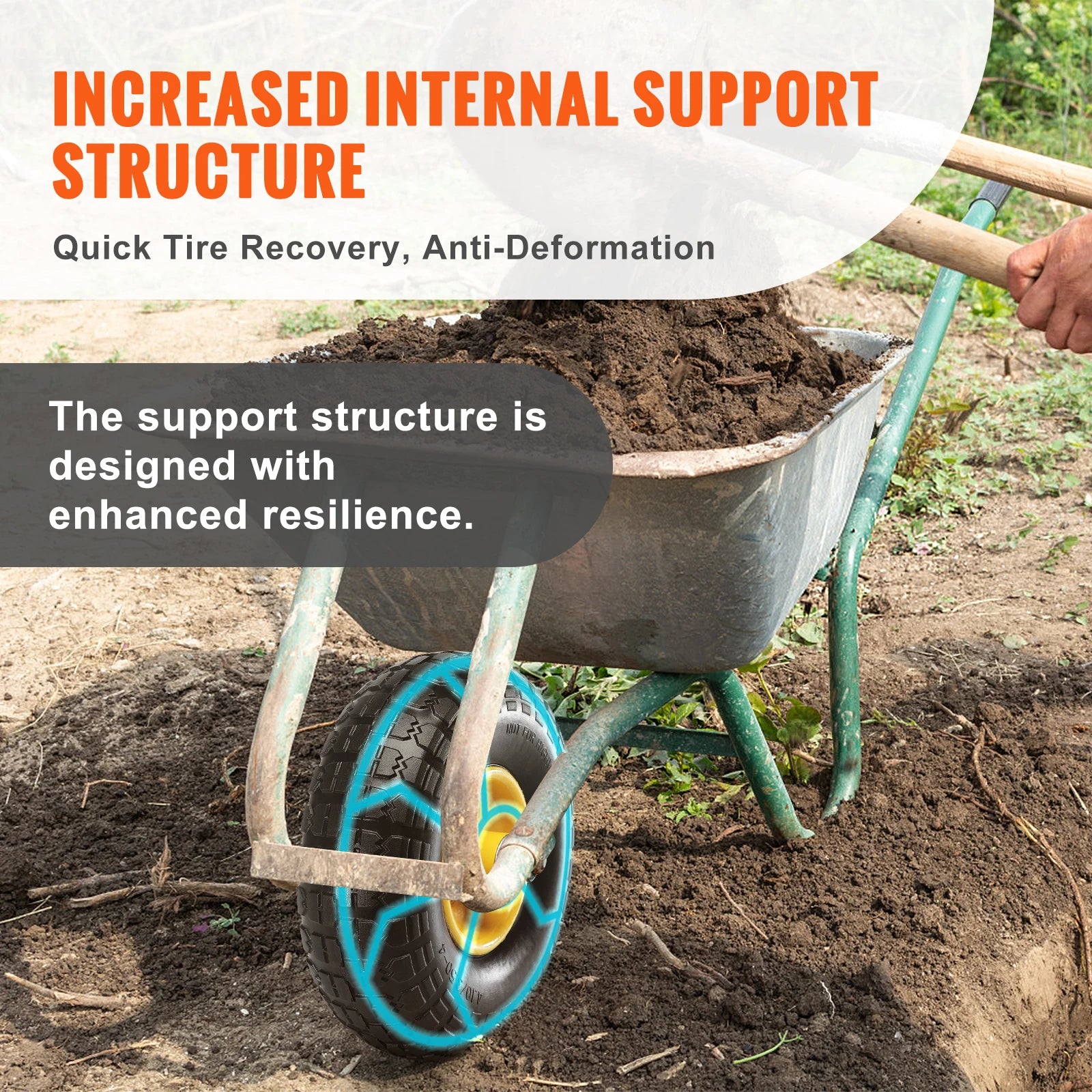 SucceBuy 10" PU Run-Flat Tires & Wheels – 2 Pack