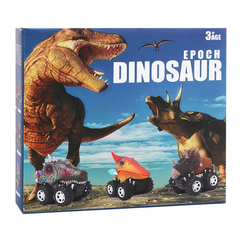 Dinosaur Pull-Back Mini Monster Trucks – Toy Car Set for Kids