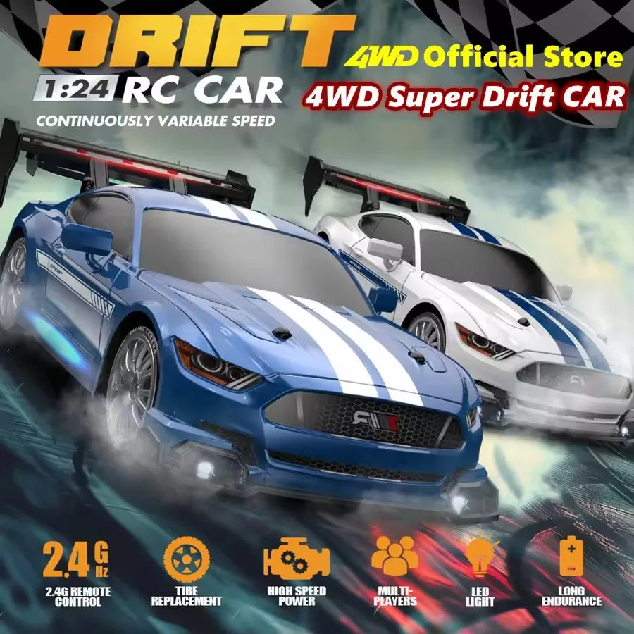 4WD RC Drift Car with LED – High Speed Racing RTR