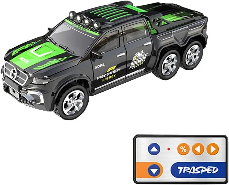 1/64 Mini RC Car 4x4 Alloy Racing Truck with Lights