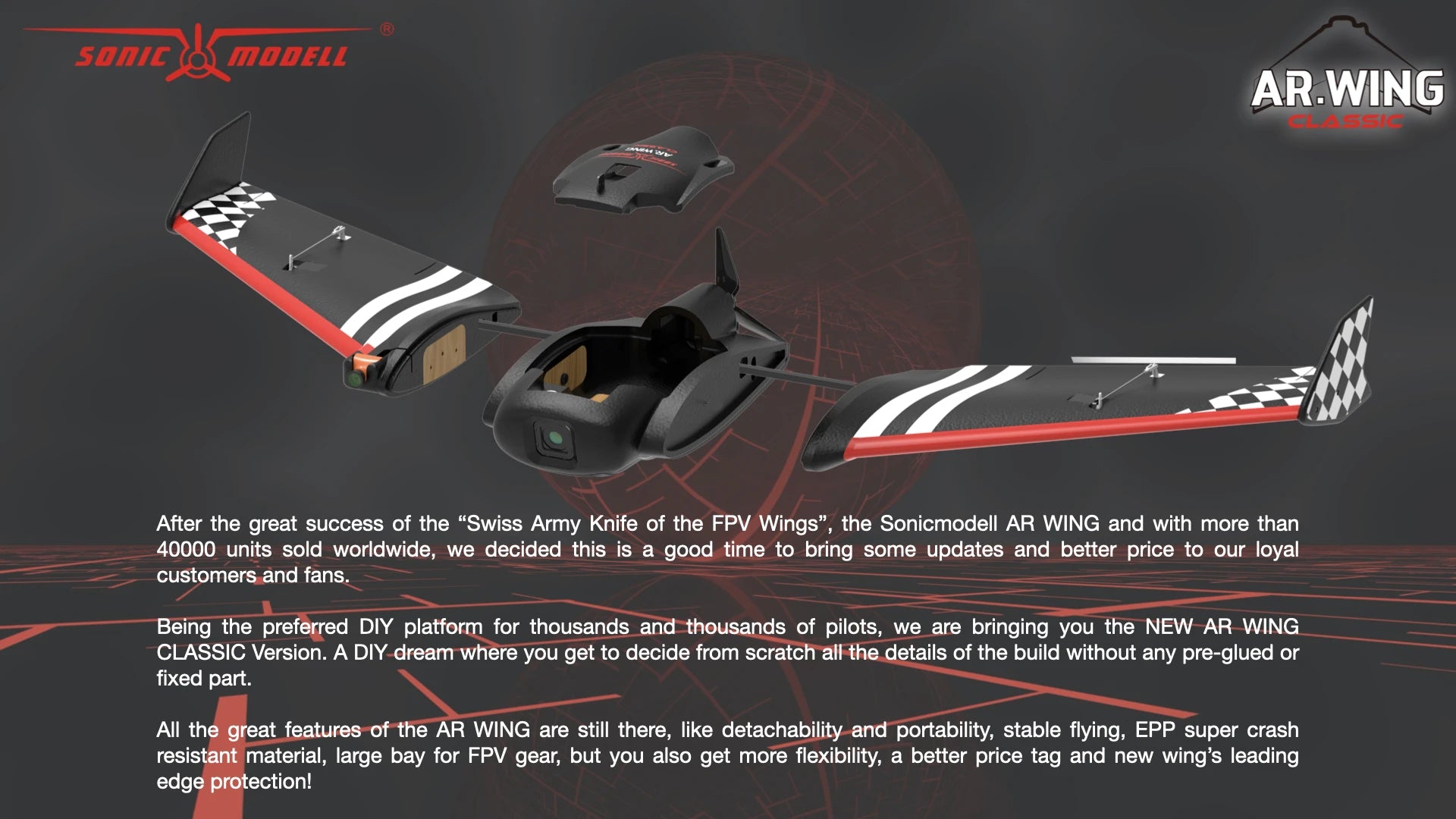 SonicModell AR Wing Classic 900mm EPP FPV RC Airplane Kit