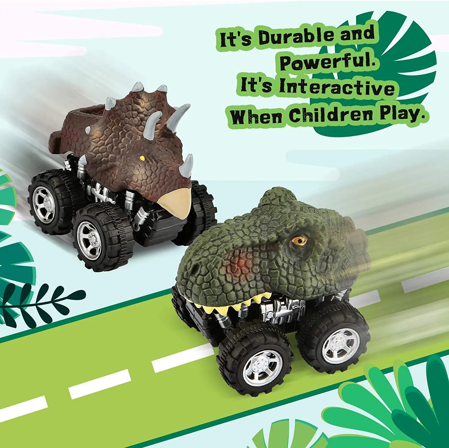 Dinosaur Pull-Back Mini Monster Trucks – Toy Car Set for Kids
