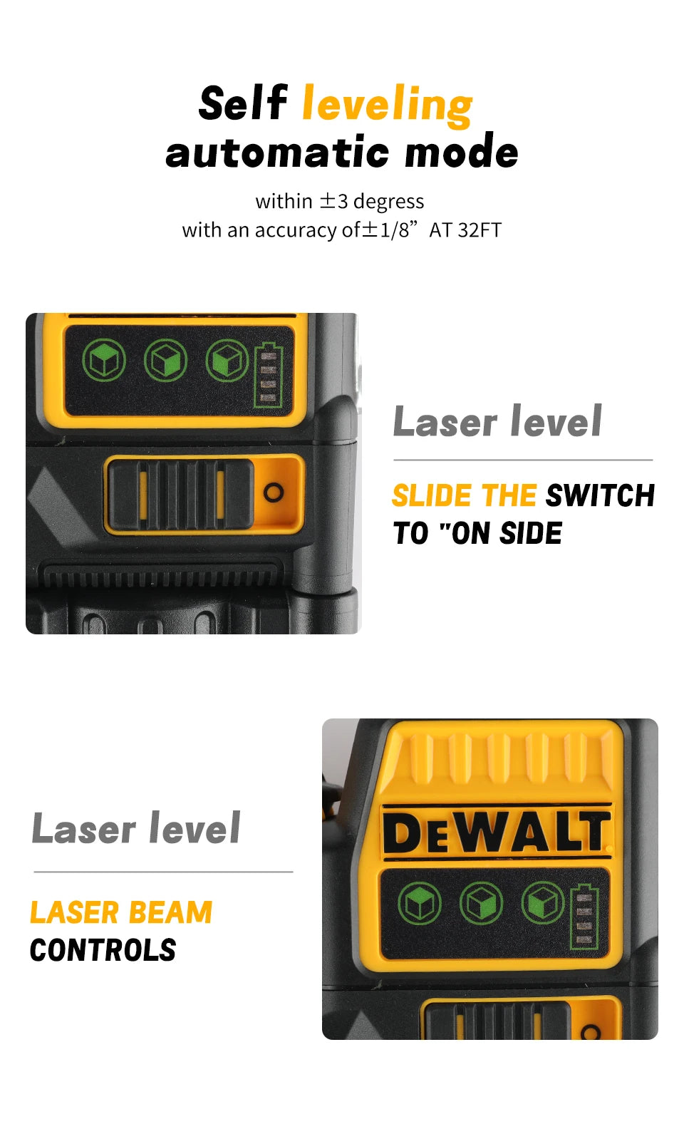 DeWalt DW089LG 12-Line Green Beam Laser Level – 360° 12V