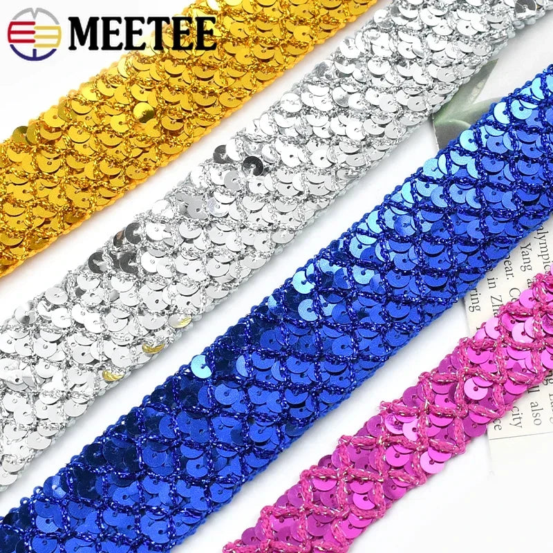 2–10M Sequin Ribbon Lace Trim – DIY Sewing & Wedding Decor