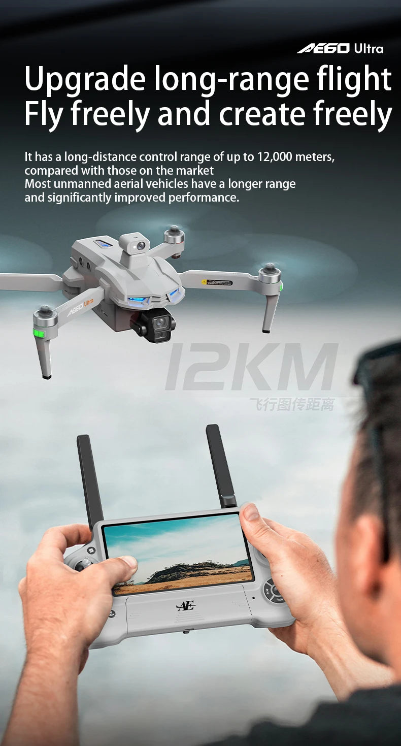 AE60 GPS Drone – 8K Camera, 3-Axis Gimbal, Obstacle Avoidance Quadcopter