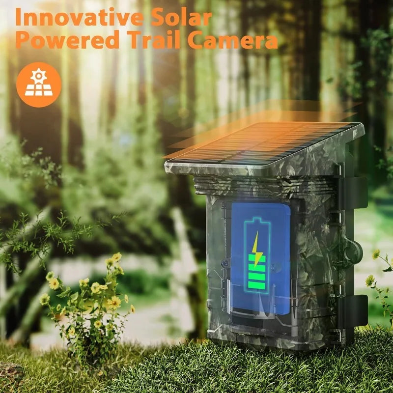 30MP 2K Solar Trail Camera with Infrared Night Vision
