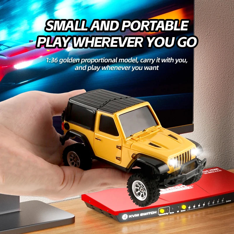1/36 RC Crawler Car 4WD Off-Road with LED Lights – RTR