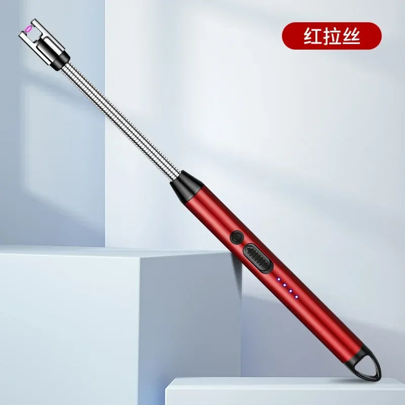 360° USB Electric Arc Lighter – Plasma Pulse Windproof Rechargeable BBQ Candle Lighter with Power Display
