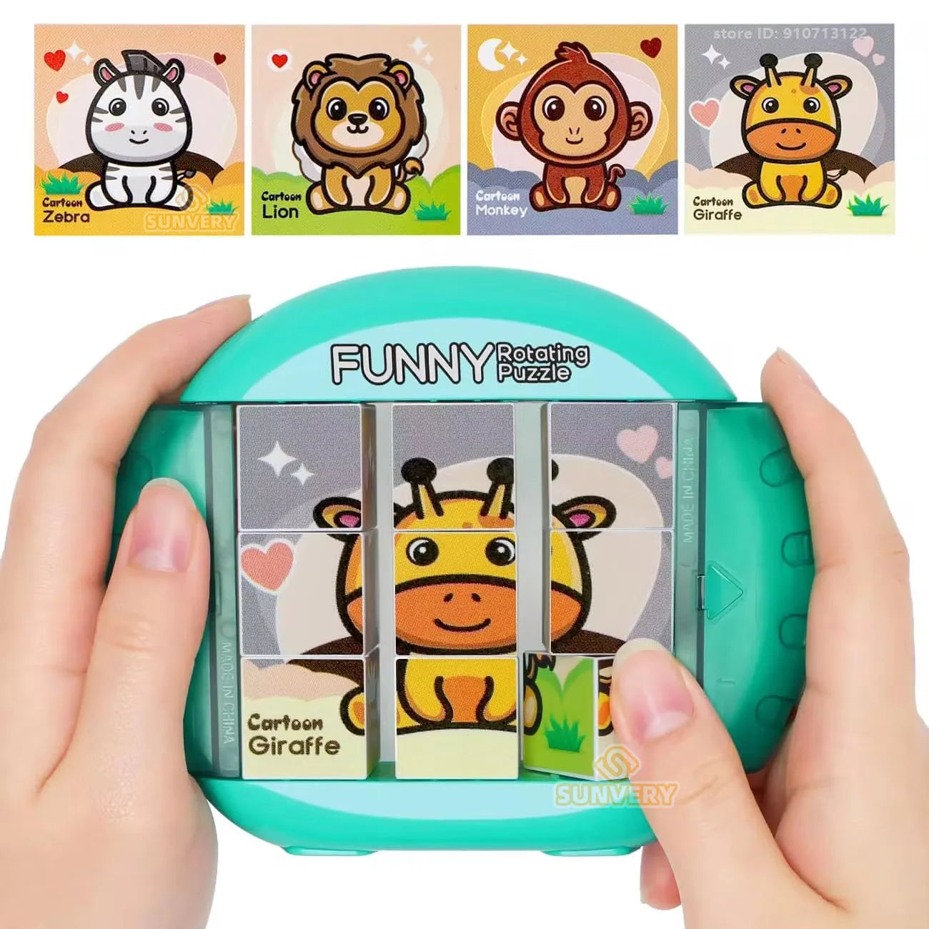 4-in-1 Rotating Puzzle – Fidget Toy for Kids Ages 3+