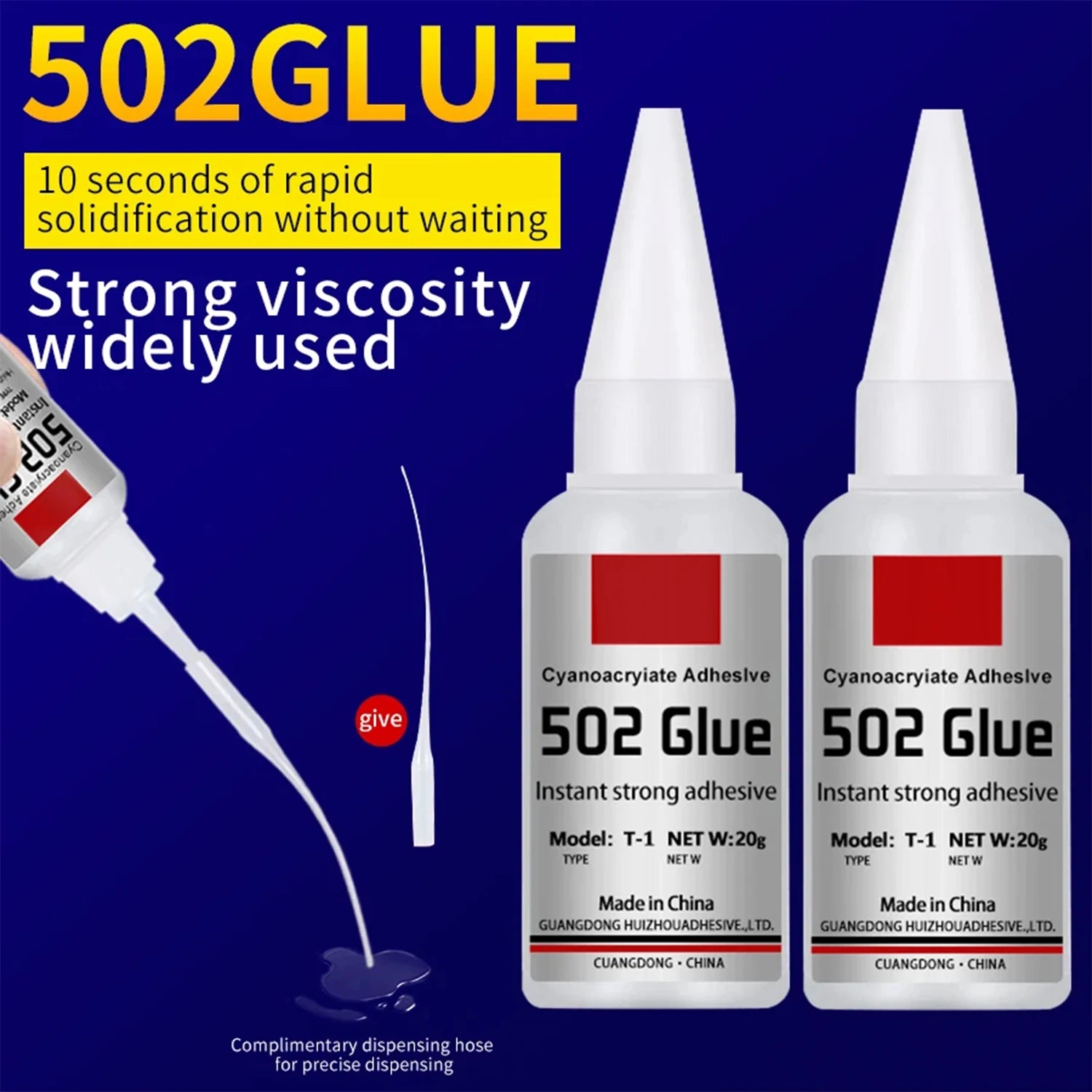 LOOLIFL Super Glue 502 – Instant Quick-Drying Strong Bond Adhesive for Leather, Rubber, Wood & Metal (1–5pcs)