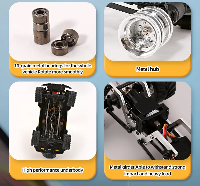 1/36 RC Crawler Car 4WD Off-Road with LED Lights – RTR