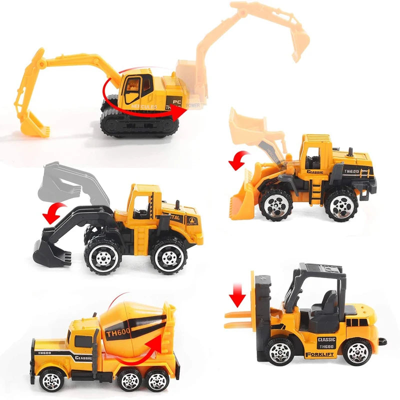 10-in-1 Construction Truck Toy Set – Die-Cast Vehicles for Kids
