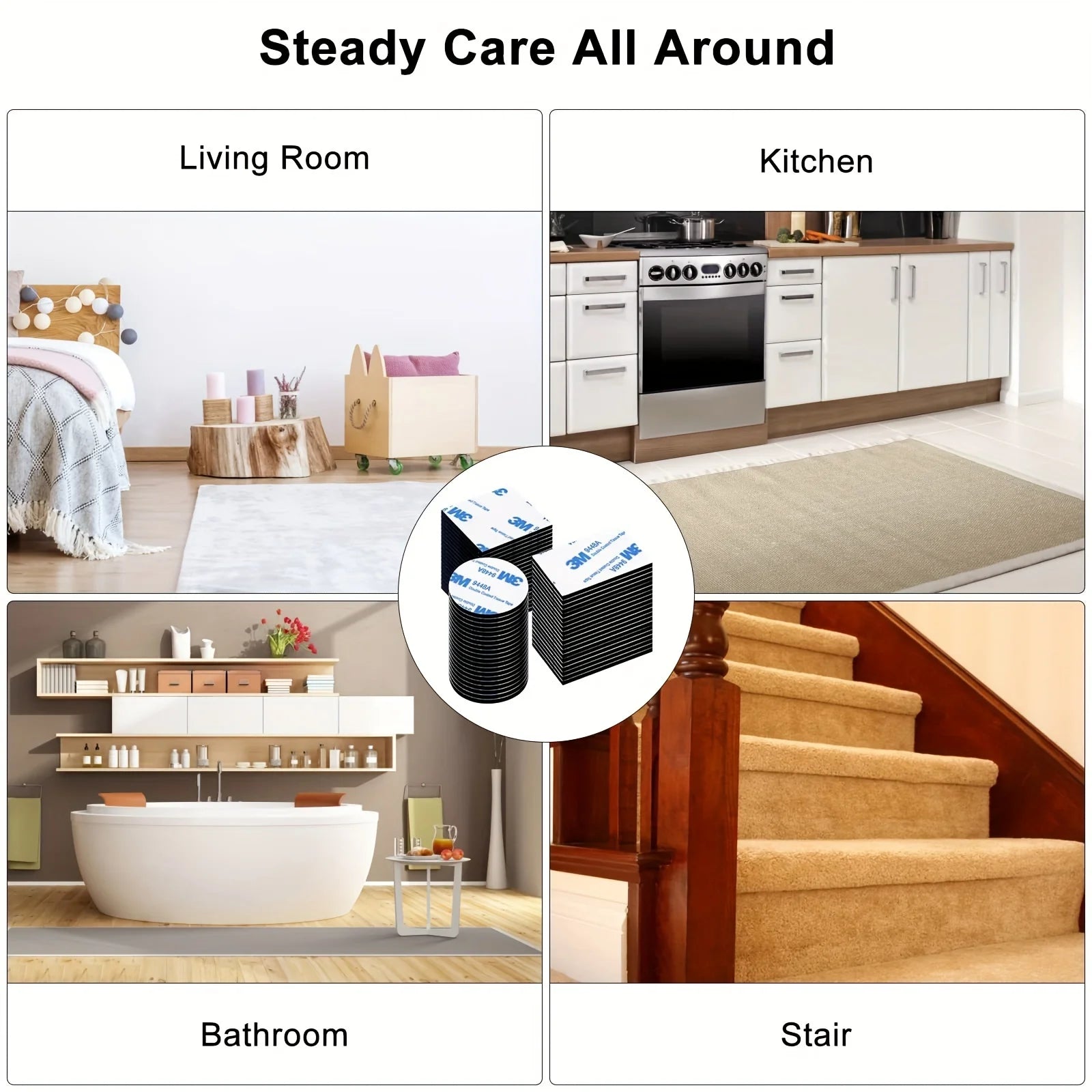 30pcs Double-Sided Wall Tape – Multipurpose Strong Adhesive Strips