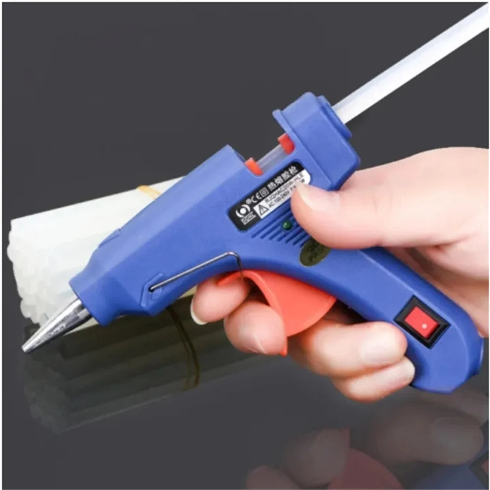 20W Mini Hot Melt Glue Gun – DIY Electric Repair Tool with 7mm Glue Stick Compatibility (EU Plug)