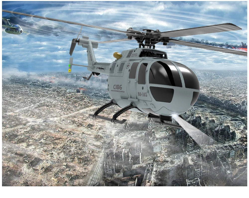 C186 RC Helicopter 2.4G 4CH BO105 with 6-Axis Gyro