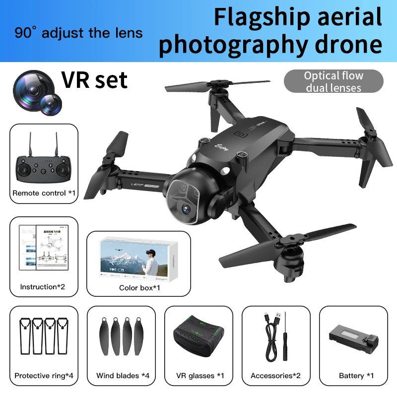 H20 Foldable RC Drone – Four-Axis Flying Toy with Dual Lens & Optical Flow Hover
