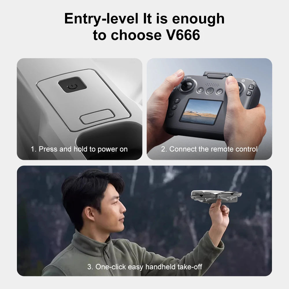 V666 Mini Drone 4K HD Camera FPV Quadcopter with Screen