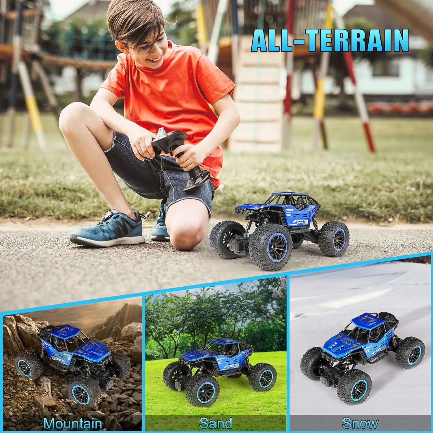 1/18 RC Monster Truck 4WD Alloy Car with Spray & LED Lights