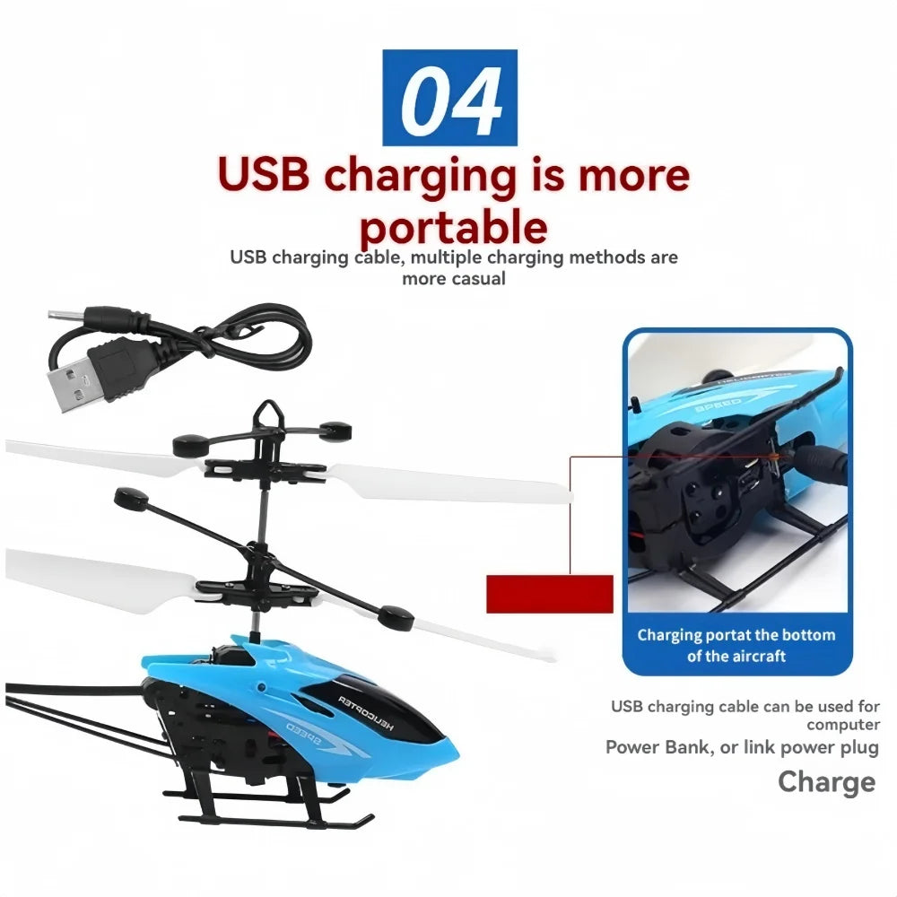 Mini 2-Channel RC Drone – Rechargeable & Anti-Fall