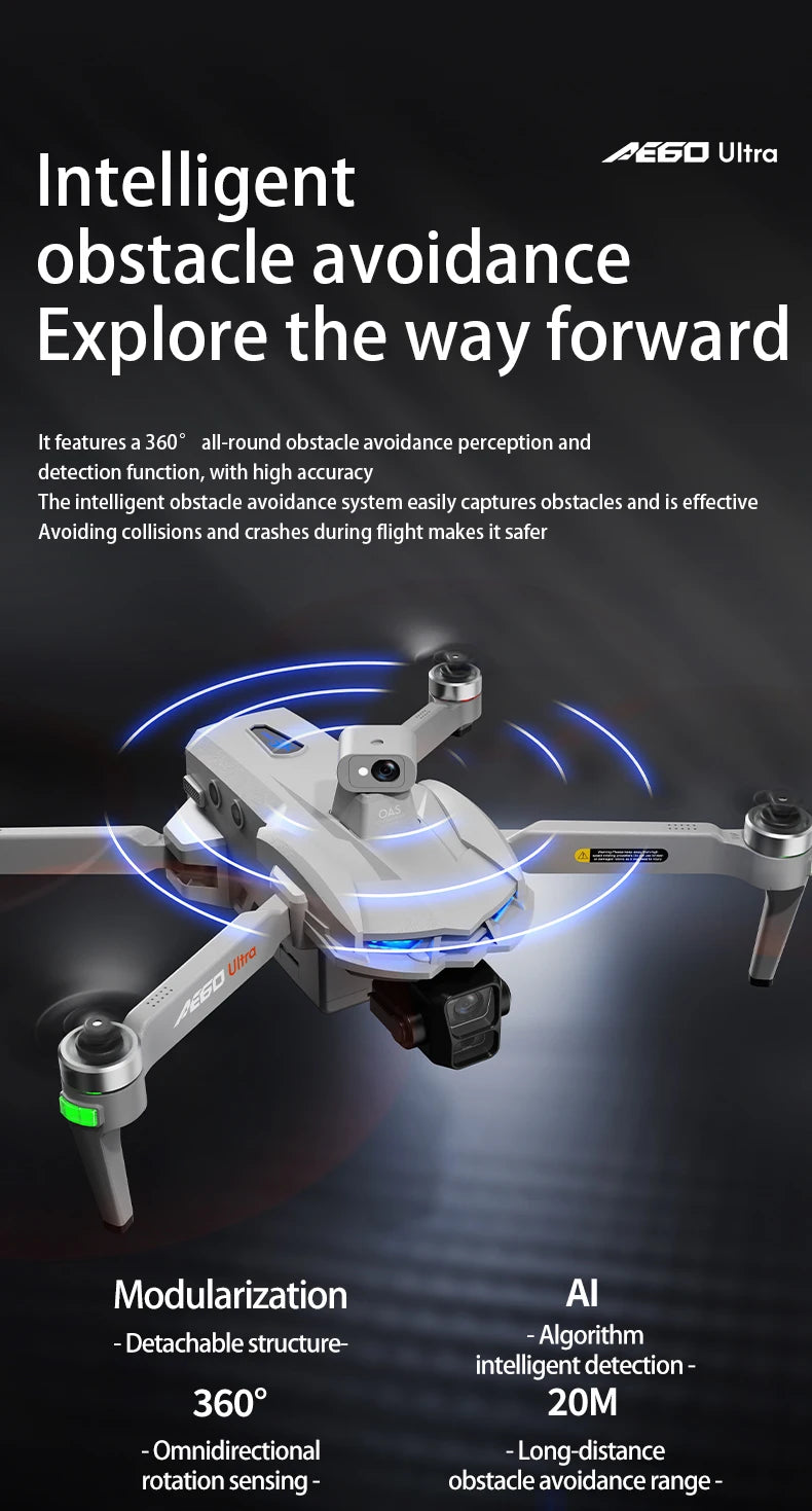 AE60 GPS Drone – 8K Camera, 3-Axis Gimbal, Obstacle Avoidance Quadcopter