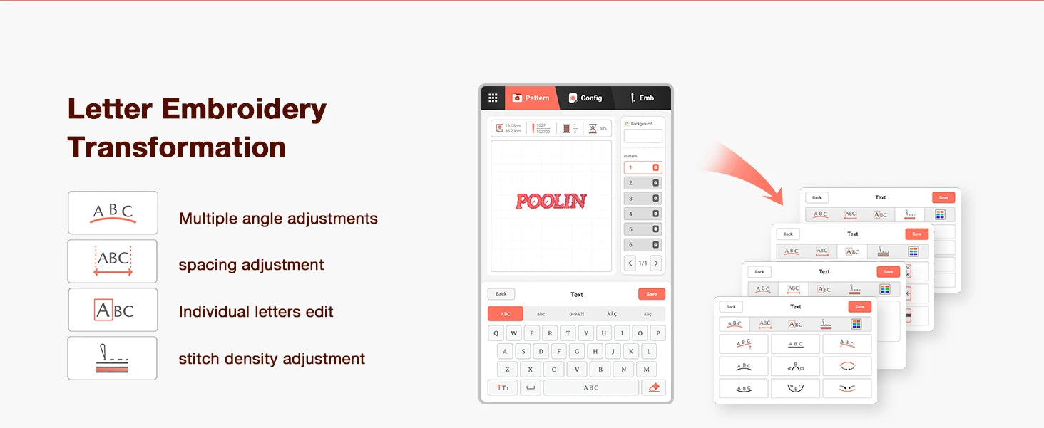 POOLIN EOC05 Computerized Embroidery Machine with Threads & Stabilizer