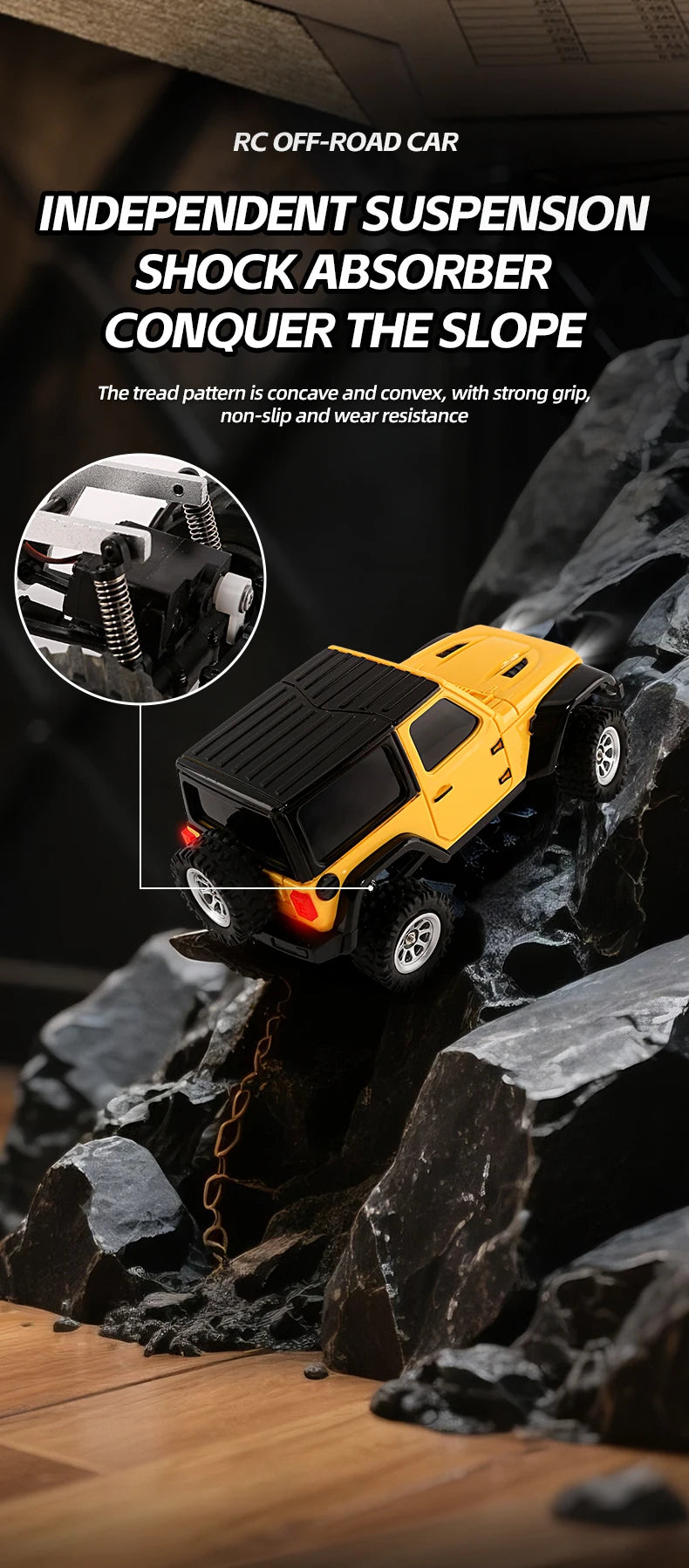 1/36 RC Crawler Car 4WD Off-Road with LED Lights – RTR
