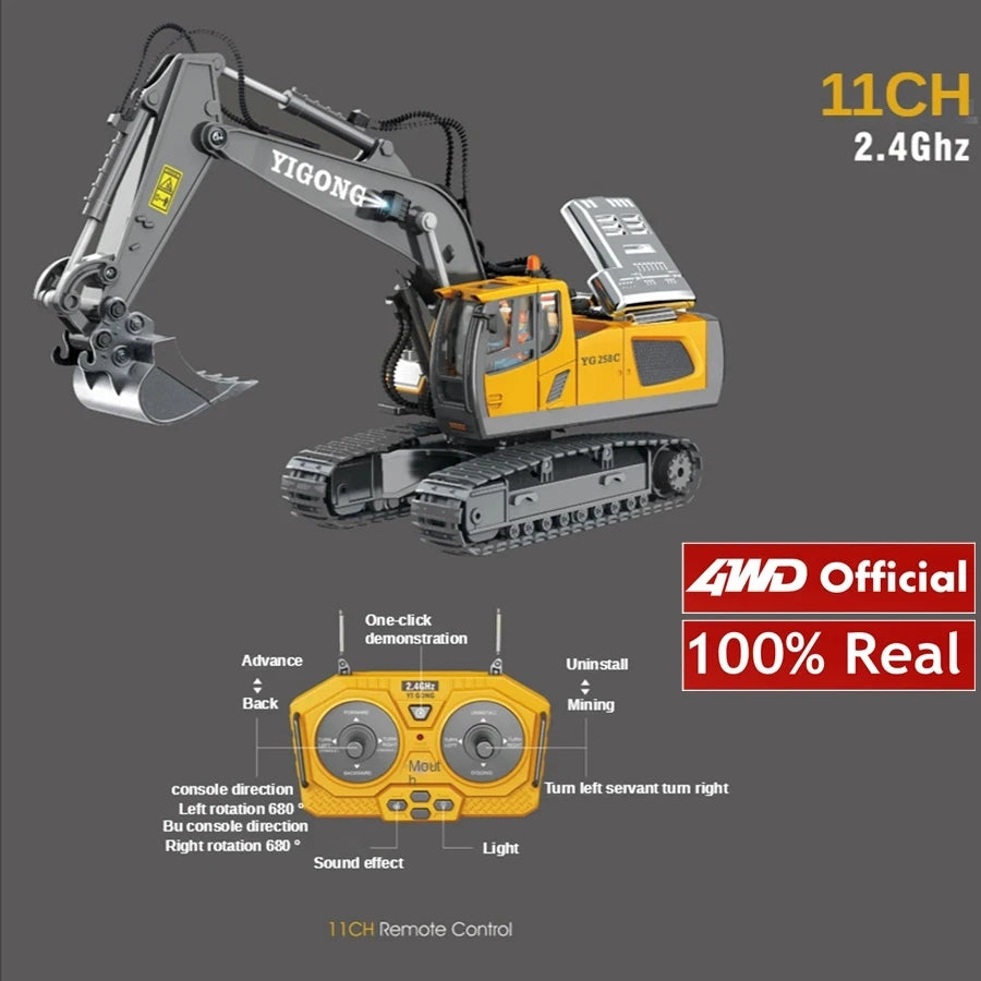 4WD RC Excavator Dump Truck Bulldozer Toy – Construction Vehicle