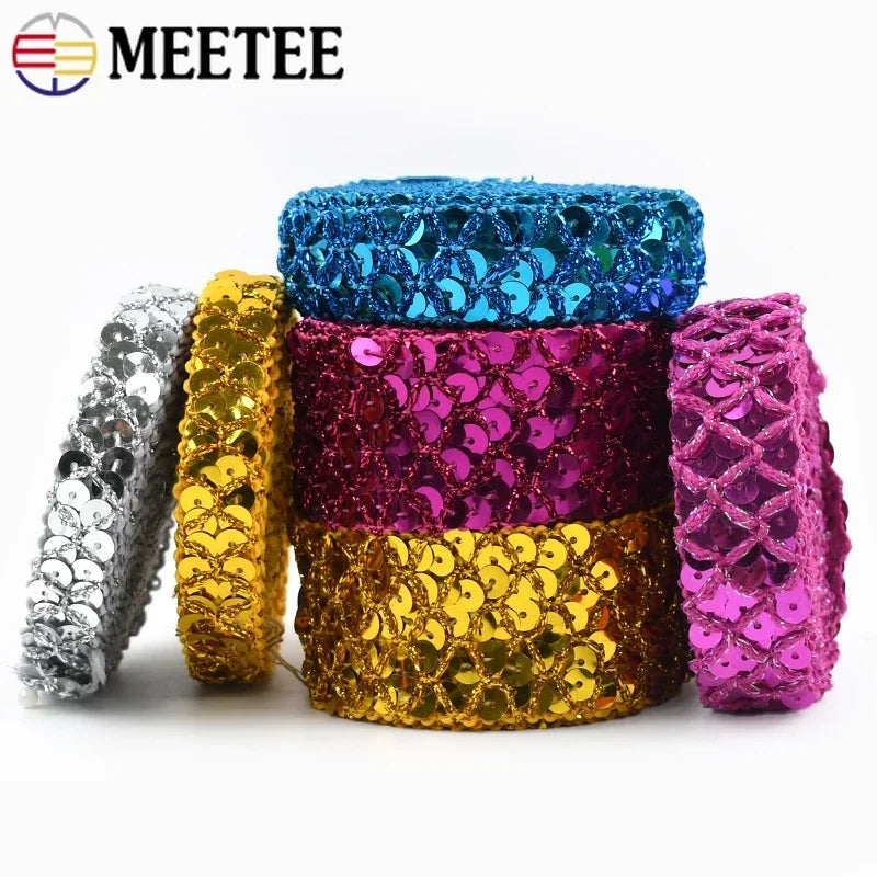 2–10M Sequin Ribbon Lace Trim – DIY Sewing & Wedding Decor