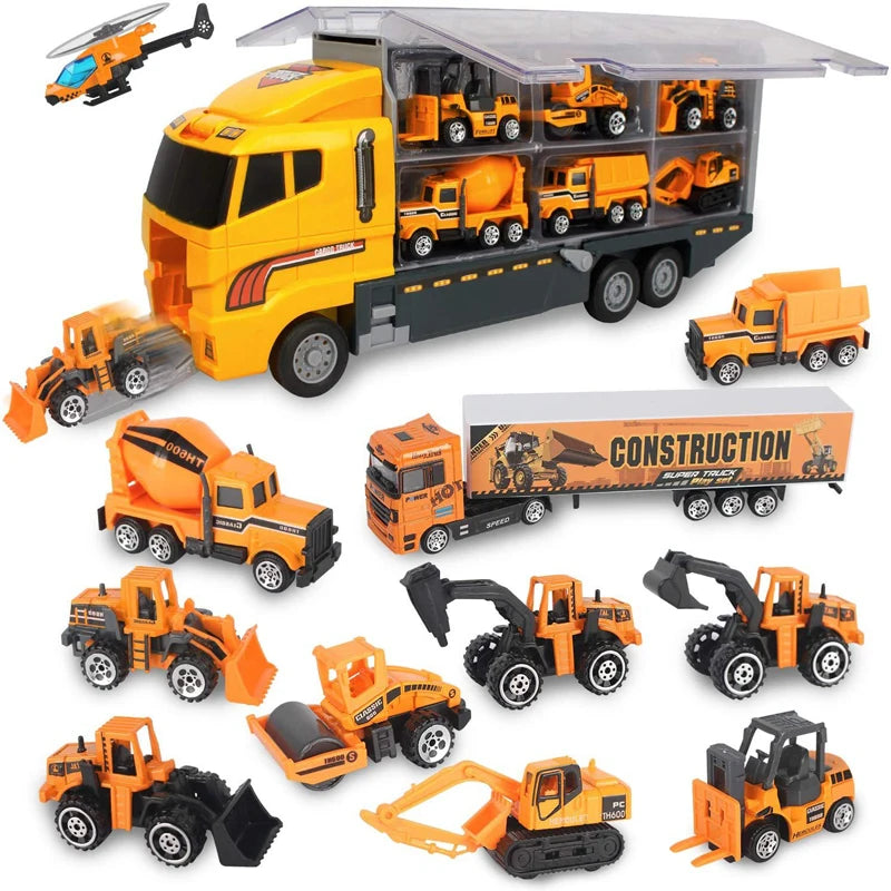 10-in-1 Construction Truck Toy Set – Die-Cast Vehicles for Kids