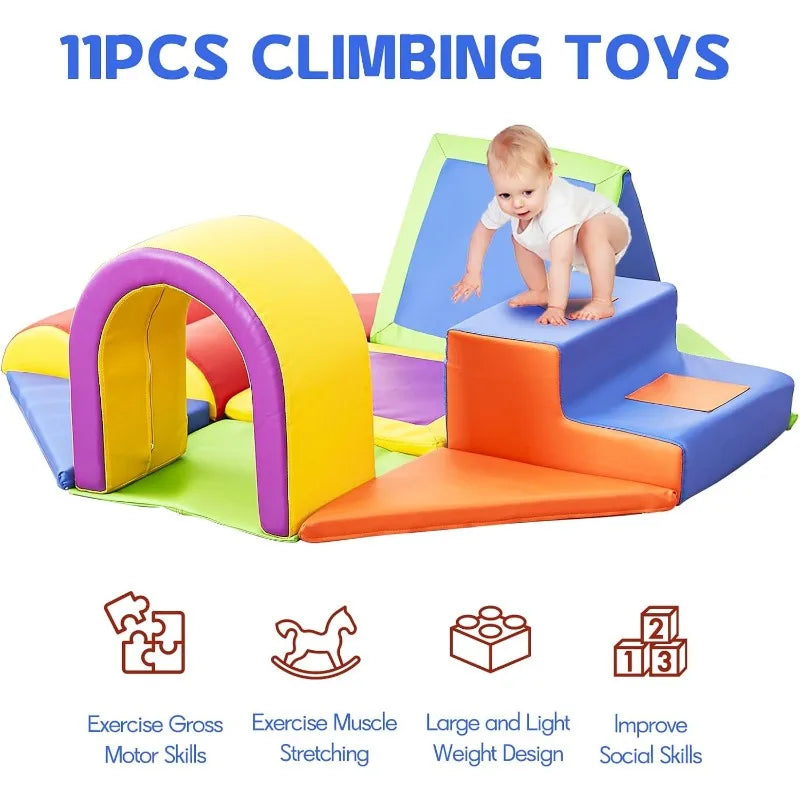 11-Piece Toddler Climbing Toys – Soft Foam Indoor Play Set