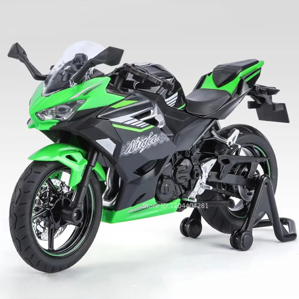 1:12 Kawasaki 400 H2R S1000RR Diecast Motorcycle Toy – Steering Front Wheel & Lights