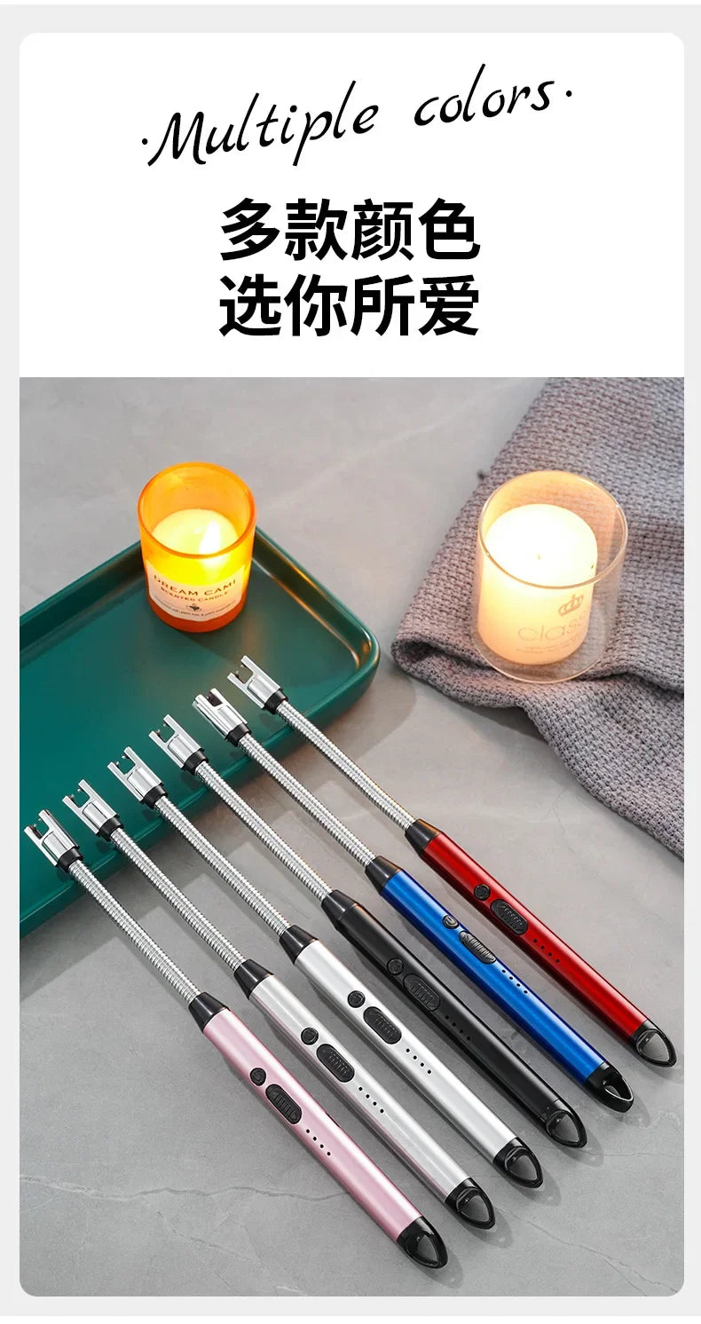 360° USB Electric Arc Lighter – Plasma Pulse Windproof Rechargeable BBQ Candle Lighter with Power Display