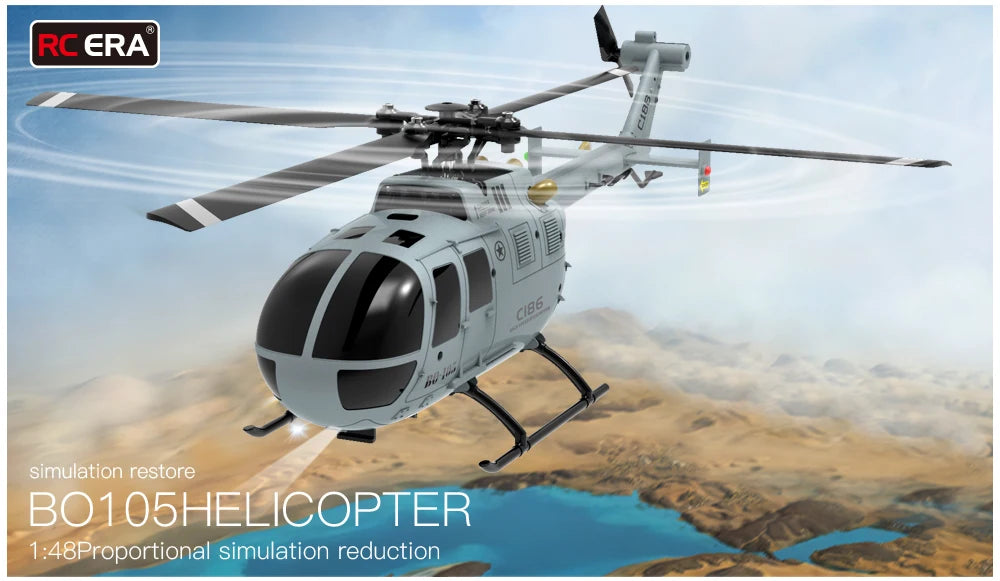 C186 RC Helicopter 2.4G 4CH BO105 with 6-Axis Gyro