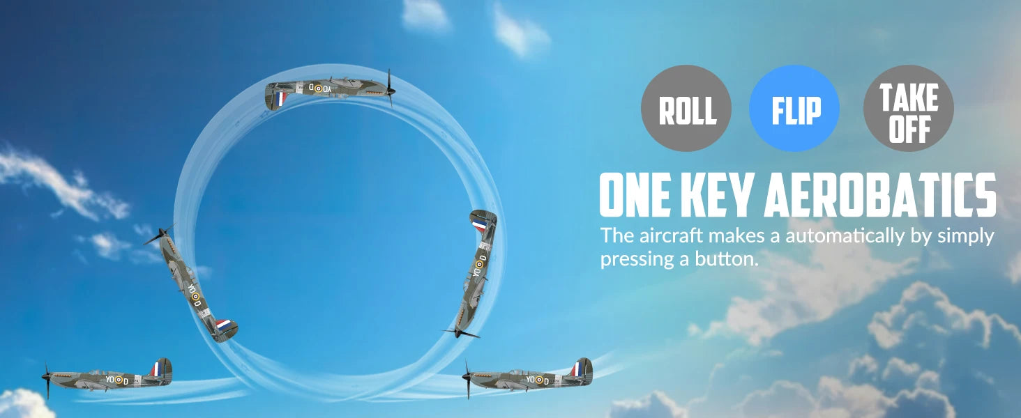 Volantex Spitfire RC Plane 2.4G 4CH Warbird – 400mm RTF