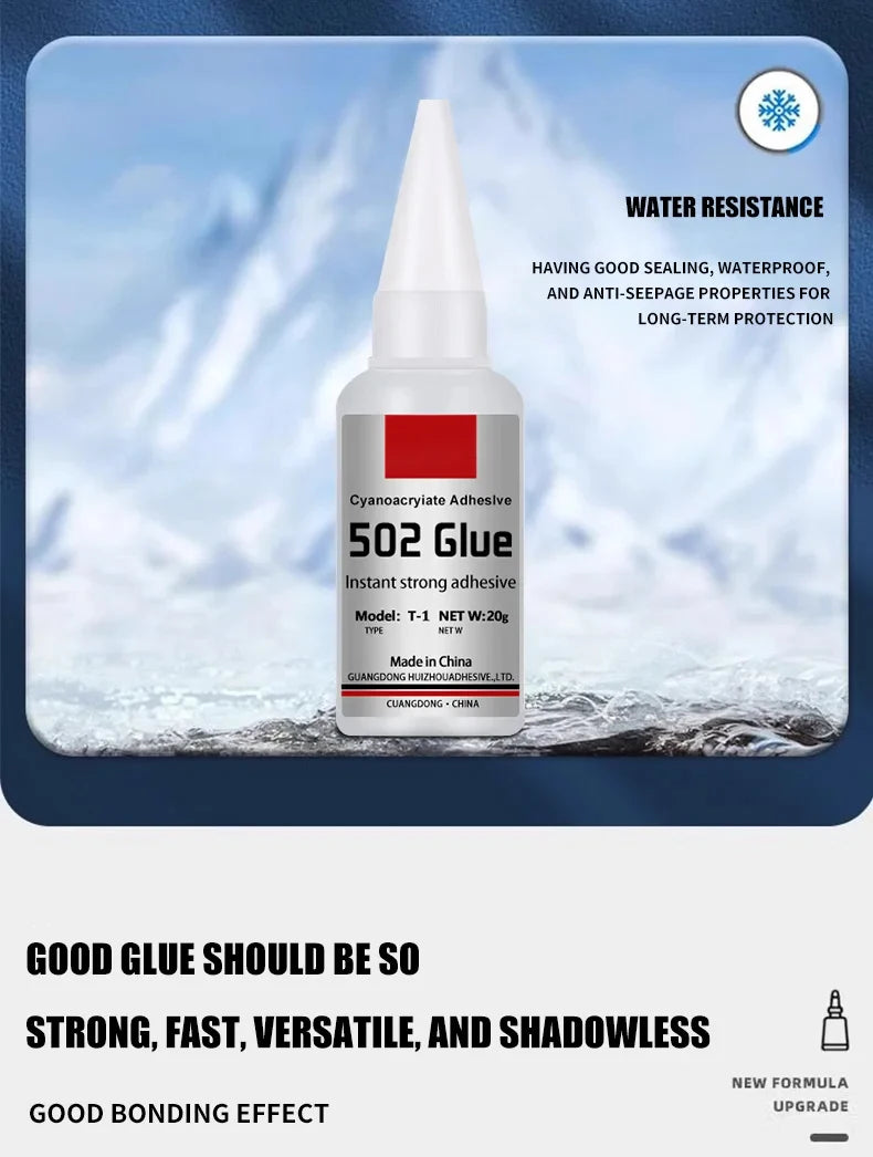 LOOLIFL Super Glue 502 – Instant Quick-Drying Strong Bond Adhesive for Leather, Rubber, Wood & Metal (1–5pcs)