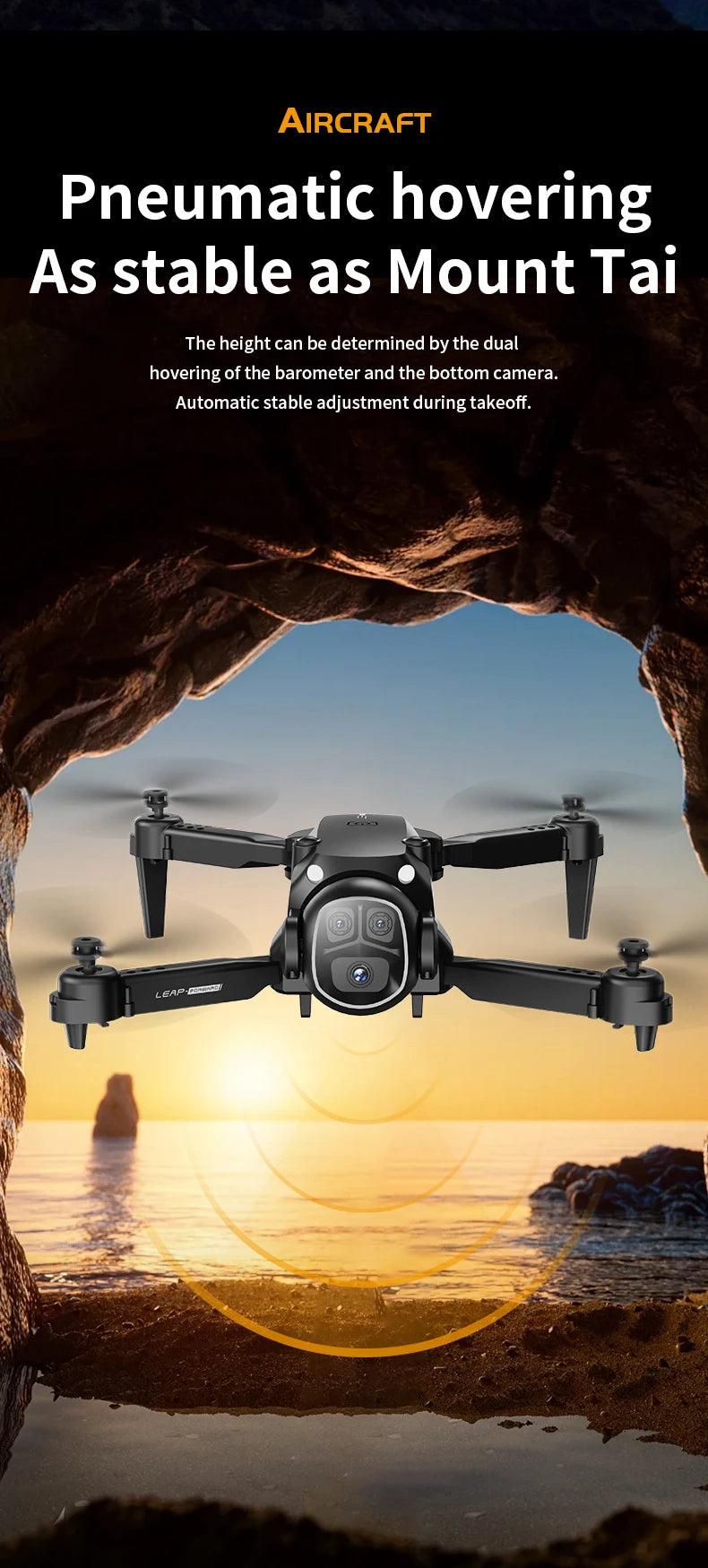 H20 Foldable RC Drone – Four-Axis Flying Toy with Dual Lens & Optical Flow Hover