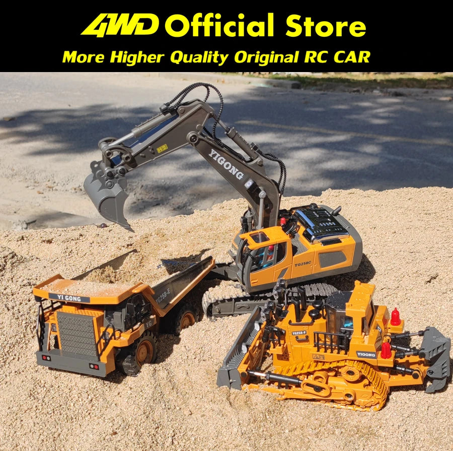 4WD RC Excavator Dump Truck Bulldozer Toy – Construction Vehicle