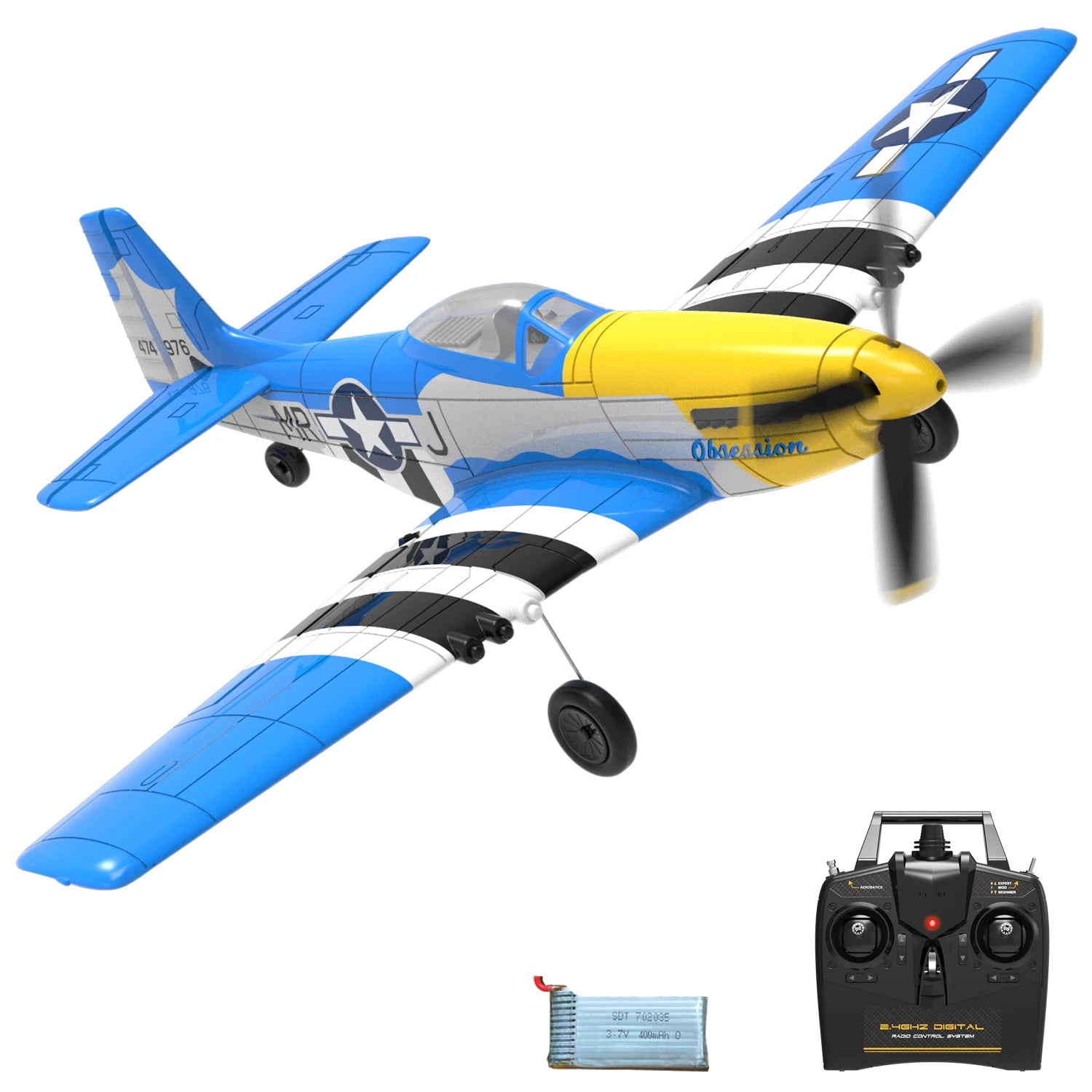 Volantex Spitfire RC Plane 2.4G 4CH Warbird – 400mm RTF