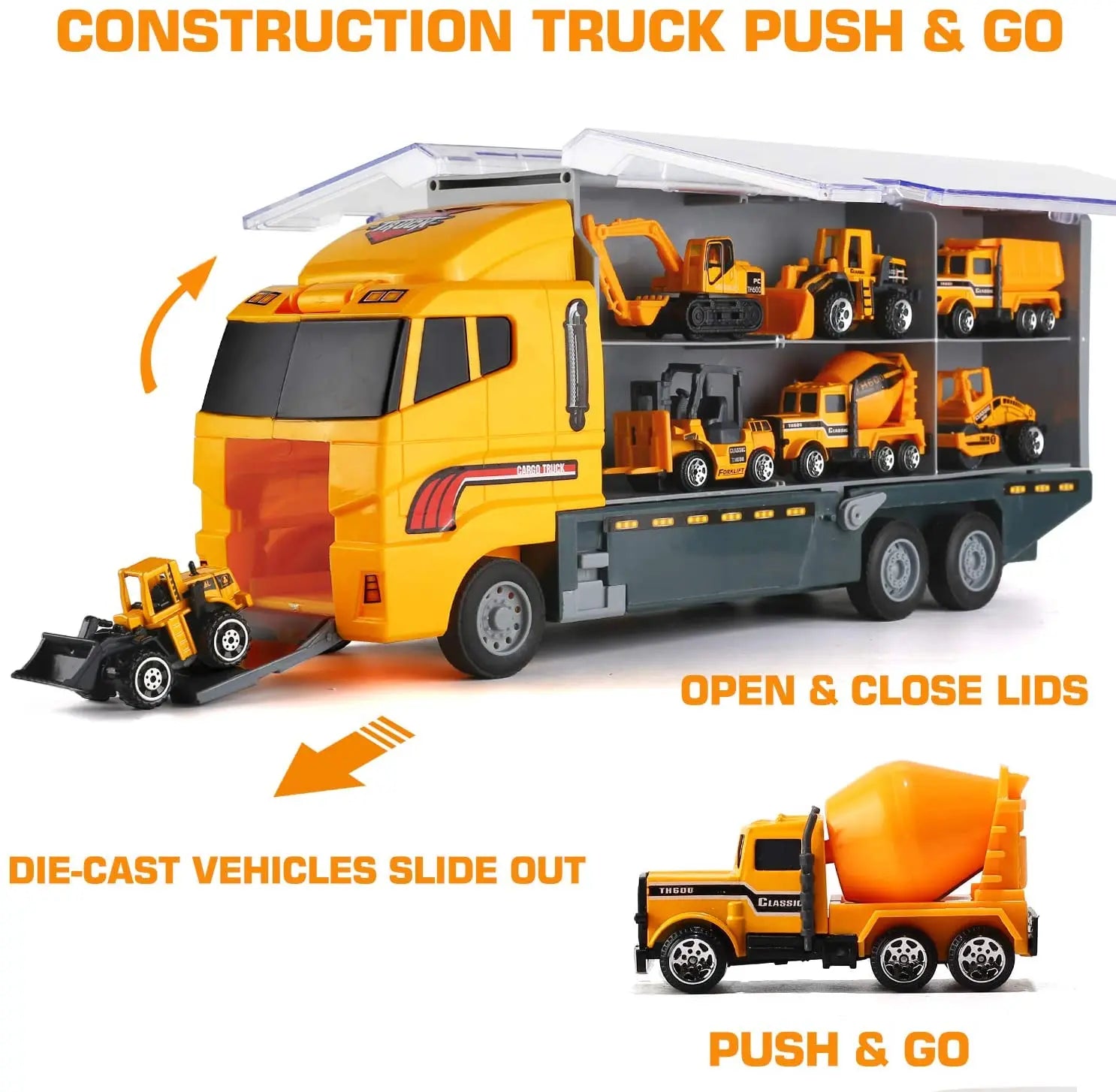 10-in-1 Construction Truck Toy Set – Die-Cast Vehicles for Kids